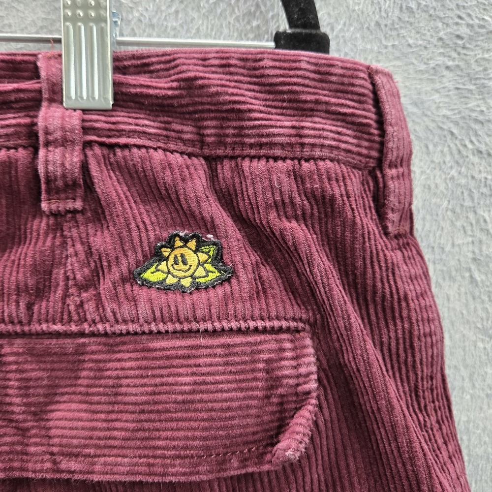 Vans Men Pants 38 Red Cargo Corduroy Flower Grunge Baggy Skater Y2K - Picture 11 of 13